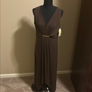 NWT Elegant Dark Brown Michael Kors Maxi Dress